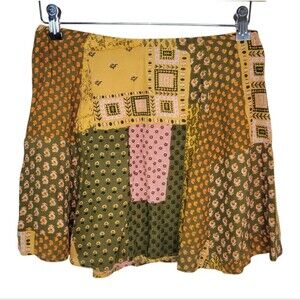 Urban Outfitters UO Patchwork Boho y2k Mini Skirt Size Medium